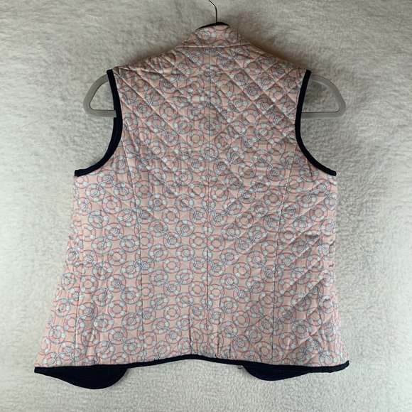 Vineyard Vines Vest Women's Small Navy Pink Full Zip Reversible Nautical 7617 - Picture 9 of 10